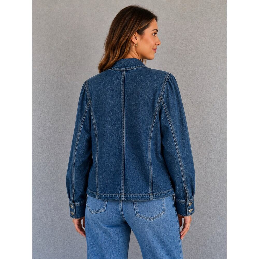 We The Free Denim Jacket XS NWT Structured Military Utility Missing Button - Picture 2 of 7